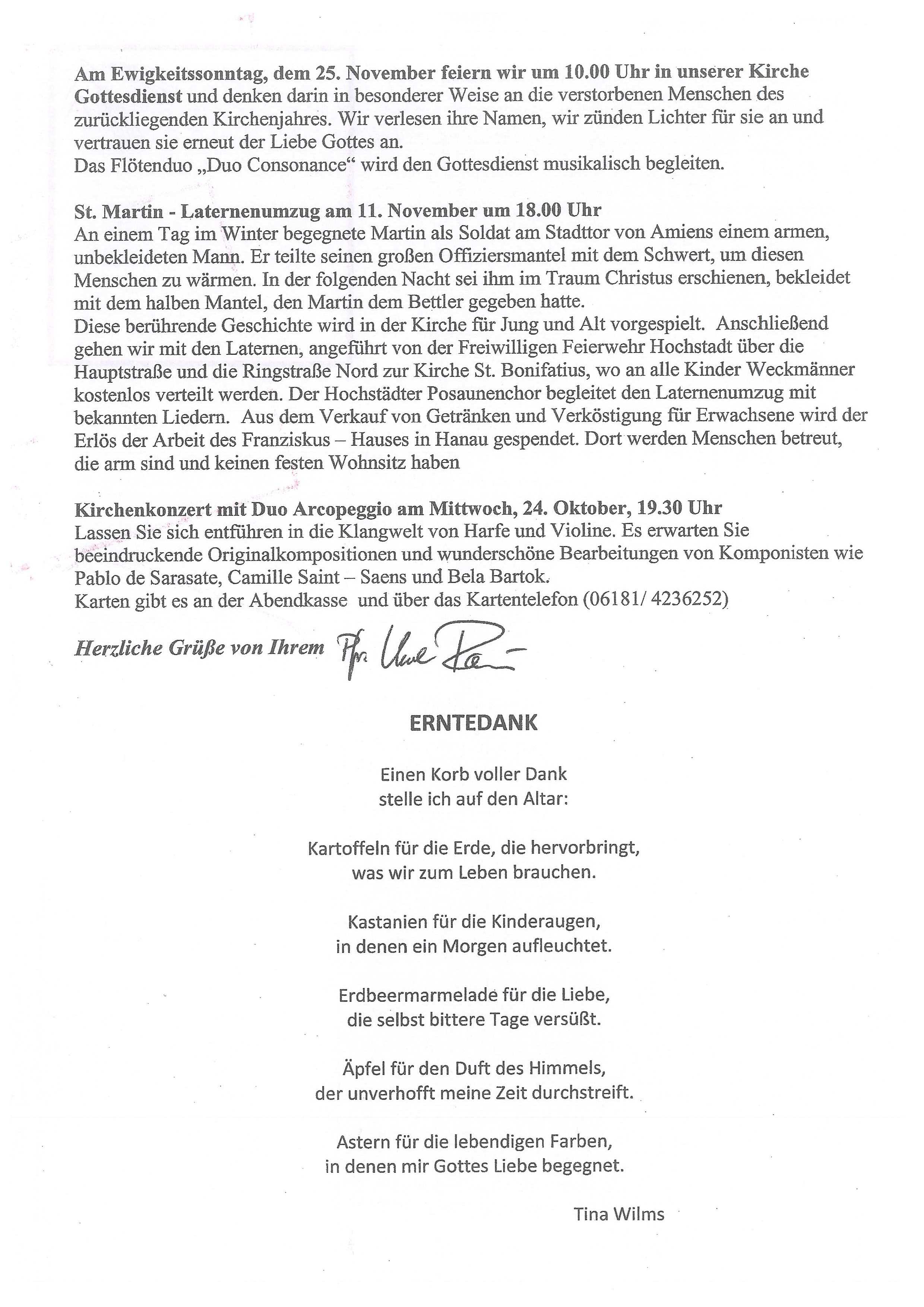 Gemeindebrief Erntedank 2018 Seite 2
