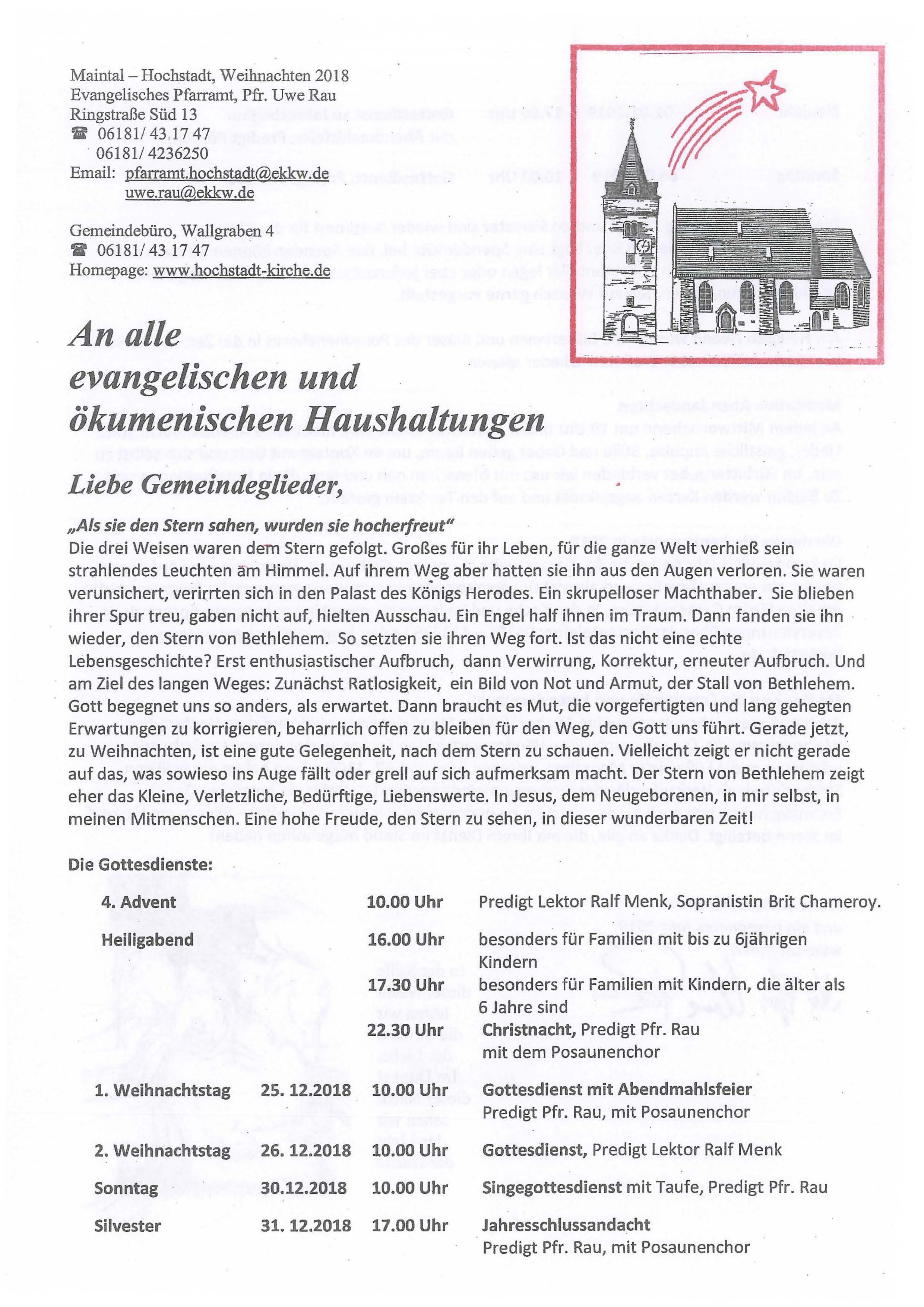 Gemeinebrief Weihnachten 2018 Seite 1