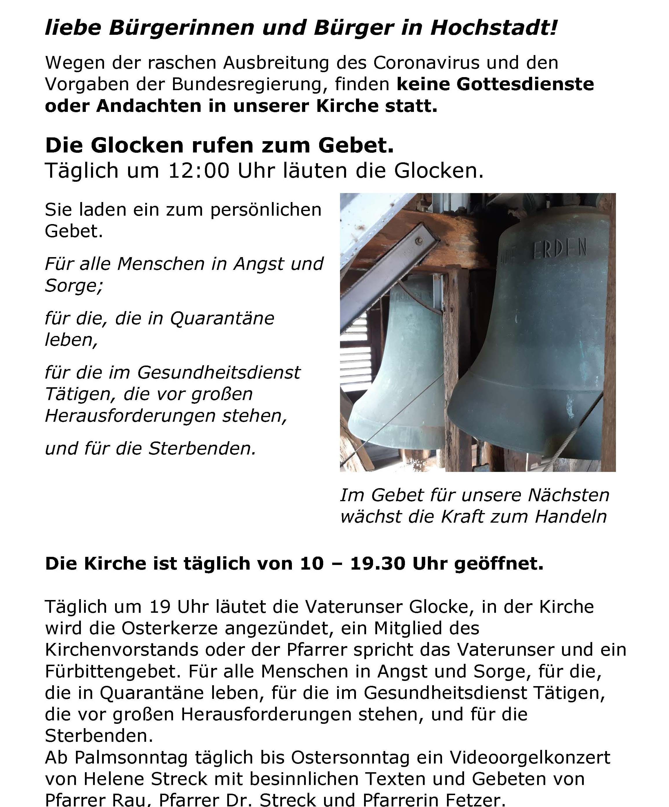Veröffentlichung Glockenläuten und Gebet abc