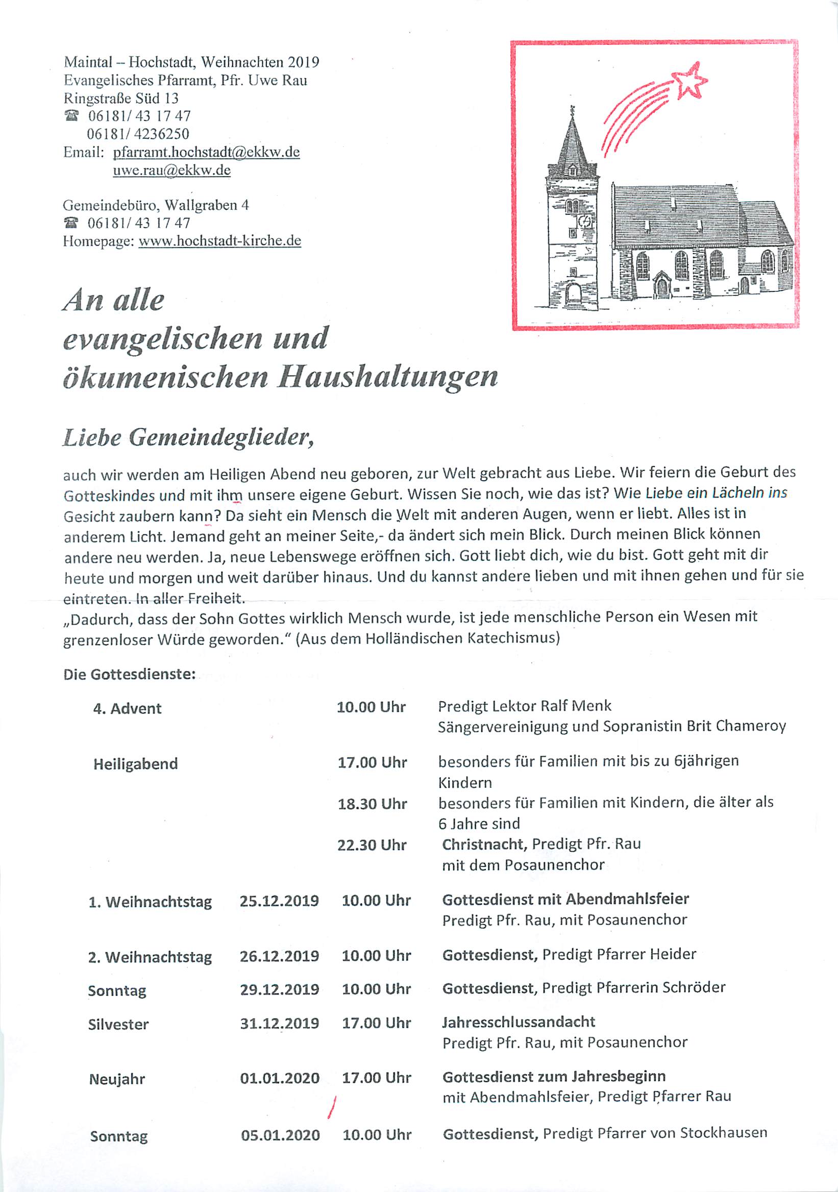 Gemeindebrief Weihnachten 2019 Seite 1
